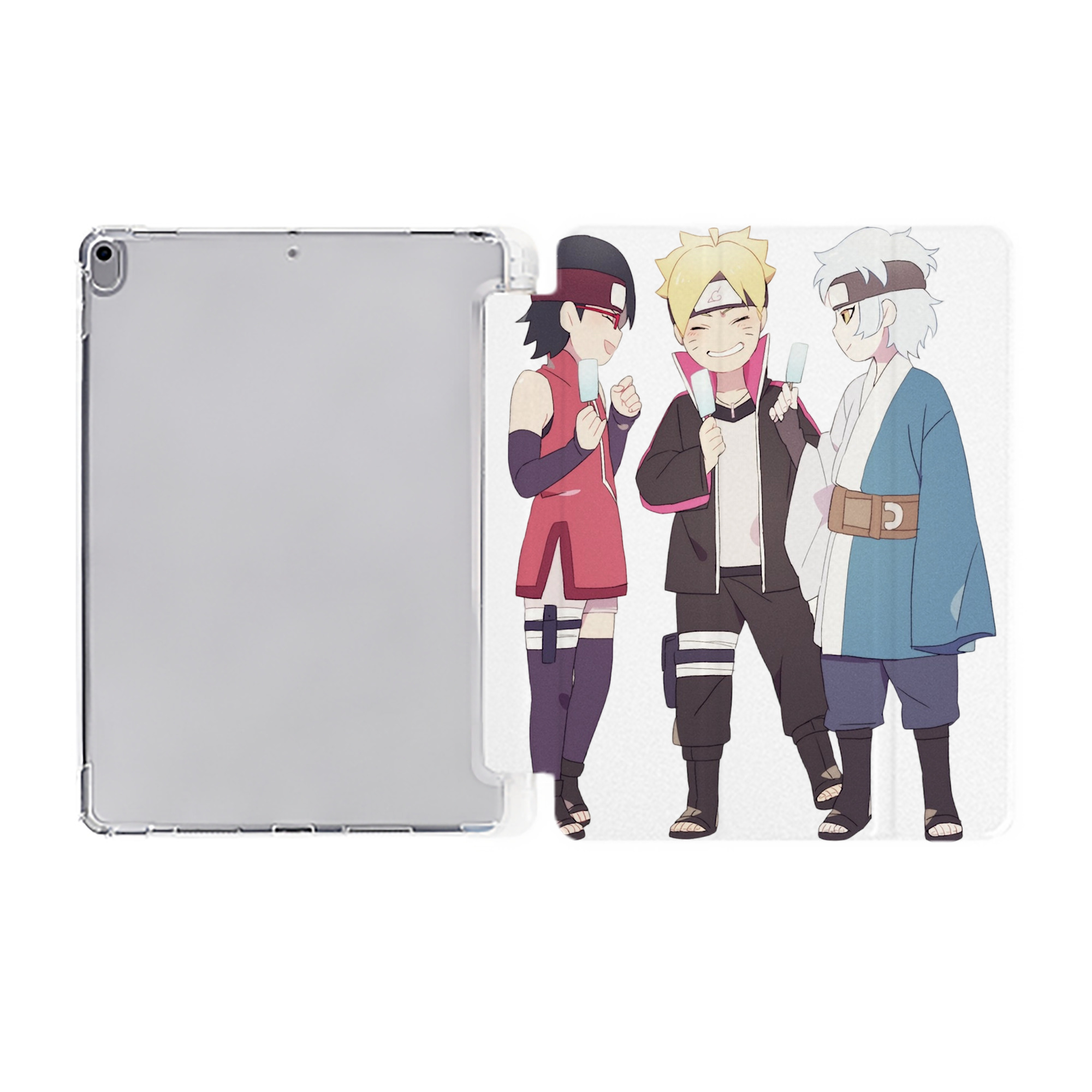 （画像用） NARUTO -ナルト- うちは サラダ Uchiha Sarada IPad ケース ペン収納付き 三つ折りスタンド PUレザー×シリコン 対応機種9.5/10.5/10.9インチ
